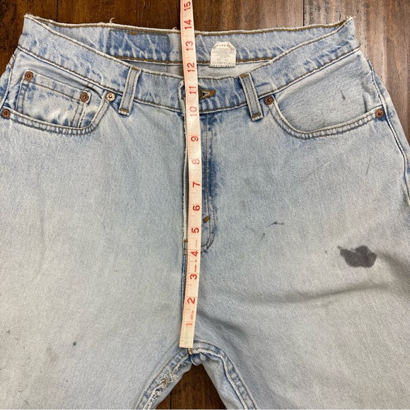 LEVI’S Ladies 560 Jeans VINTAGE DISTRESSED Loose Fit 90s Size 13 JR M Light Wash - Picture 6 of 16